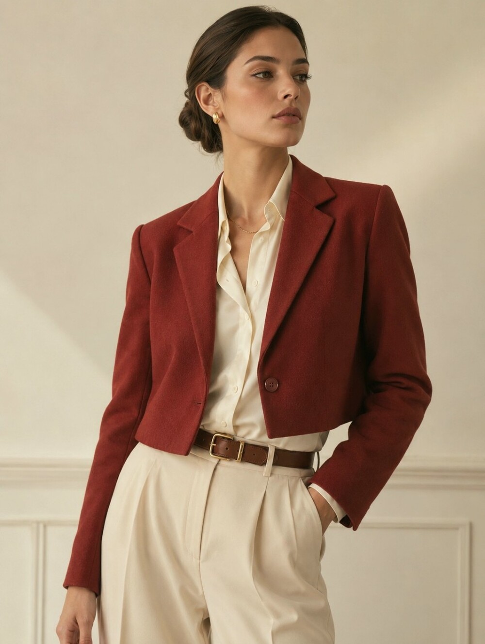 Kenzo Paris Vintage Old Money Quiet Luxury Cropped Pure Wool Blazer Jacket